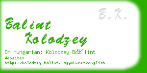 balint kolodzey business card